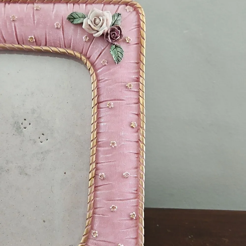 Vintage Ceramic Floral Picture Frame